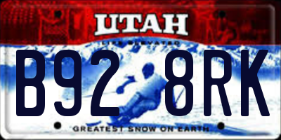UT license plate B928RK