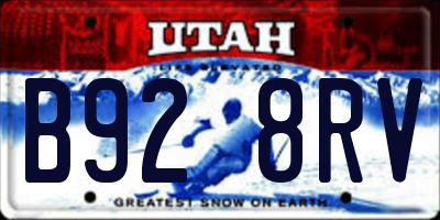 UT license plate B928RV