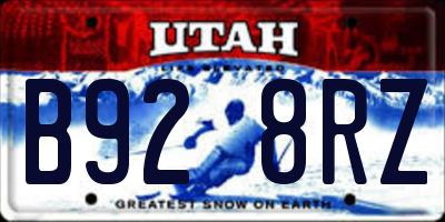 UT license plate B928RZ