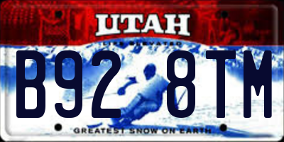UT license plate B928TM