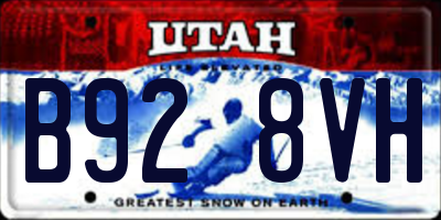 UT license plate B928VH