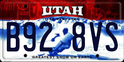 UT license plate B928VS