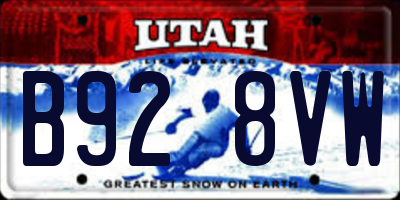 UT license plate B928VW
