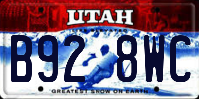 UT license plate B928WC