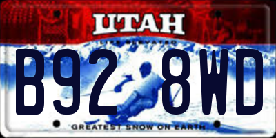 UT license plate B928WD