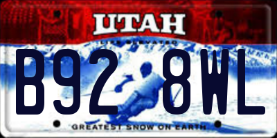 UT license plate B928WL