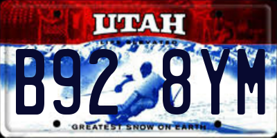 UT license plate B928YM