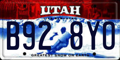 UT license plate B928YO