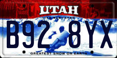 UT license plate B928YX
