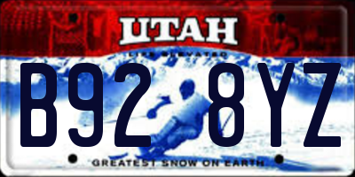UT license plate B928YZ