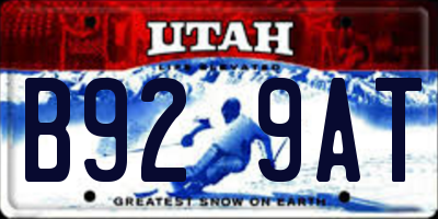 UT license plate B929AT