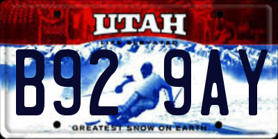 UT license plate B929AY