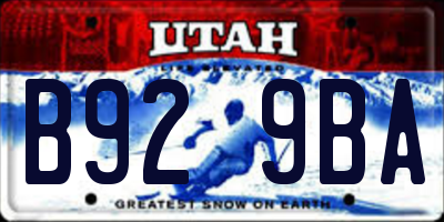 UT license plate B929BA