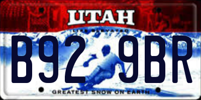 UT license plate B929BR