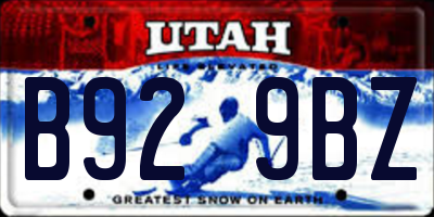 UT license plate B929BZ