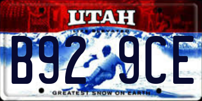 UT license plate B929CE