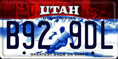 UT license plate B929DL