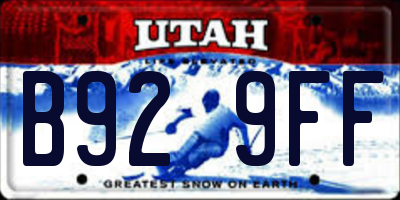 UT license plate B929FF