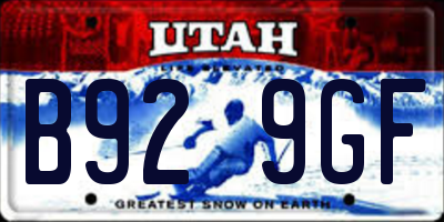 UT license plate B929GF