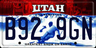 UT license plate B929GN