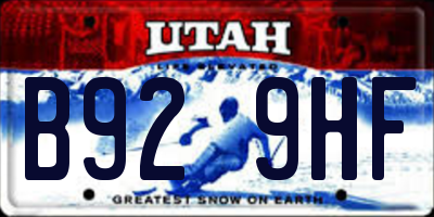 UT license plate B929HF