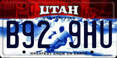 UT license plate B929HU
