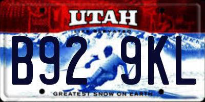 UT license plate B929KL