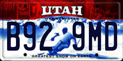 UT license plate B929MD