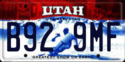 UT license plate B929MF