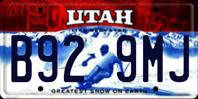 UT license plate B929MJ