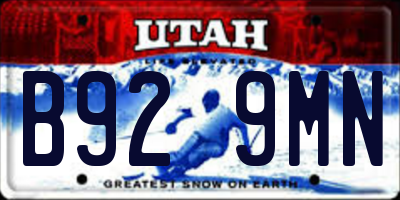 UT license plate B929MN