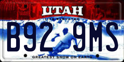 UT license plate B929MS