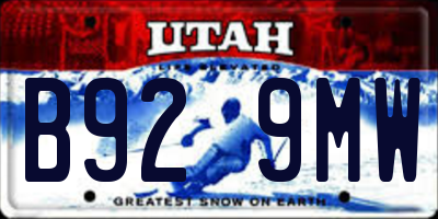 UT license plate B929MW