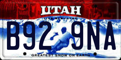 UT license plate B929NA