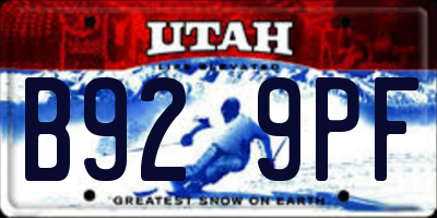 UT license plate B929PF