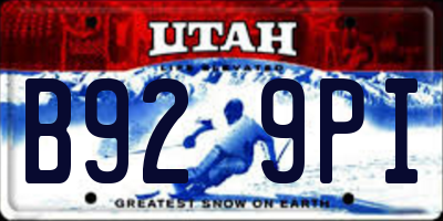UT license plate B929PI