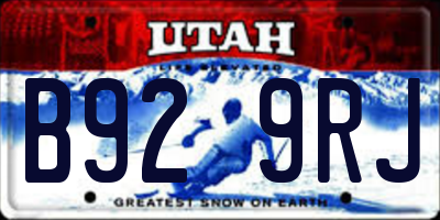 UT license plate B929RJ
