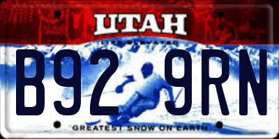 UT license plate B929RN