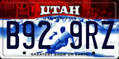 UT license plate B929RZ