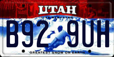 UT license plate B929UH