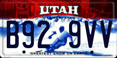 UT license plate B929VV