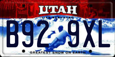 UT license plate B929XL