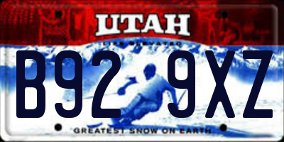 UT license plate B929XZ