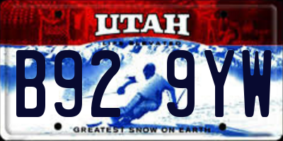 UT license plate B929YW
