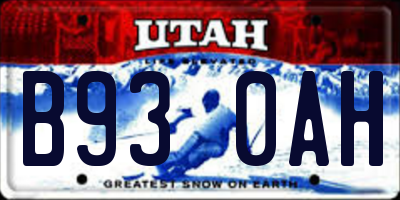 UT license plate B930AH