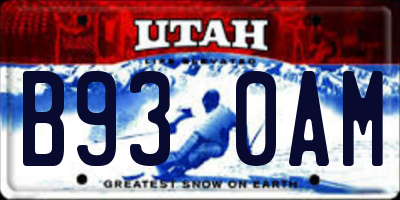 UT license plate B930AM
