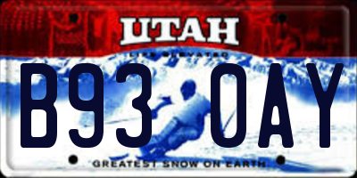 UT license plate B930AY