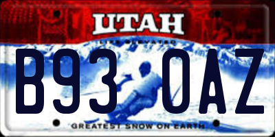UT license plate B930AZ