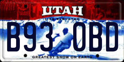 UT license plate B930BD