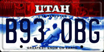 UT license plate B930BG